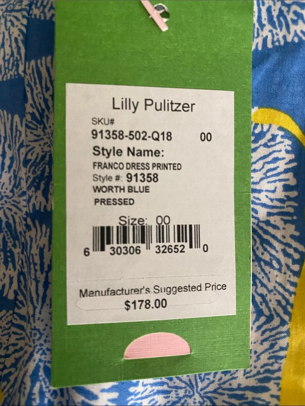 Lilly Pulitzer Blue and Yellow Strapless Summer Dress - Picture 3 of 7